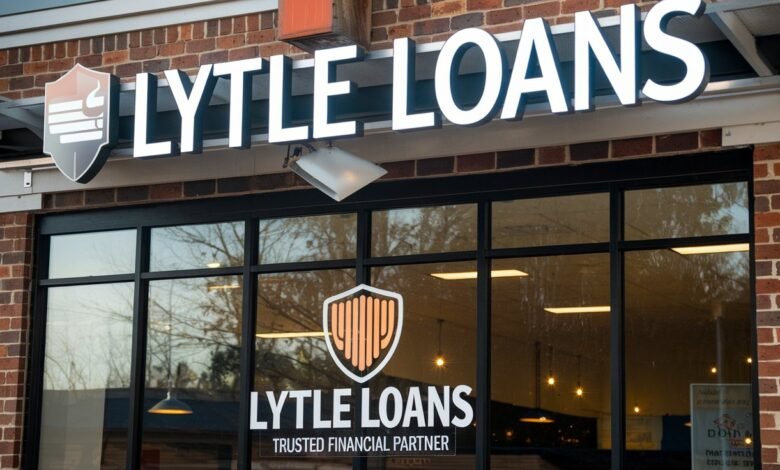 An image of the Lytle Loans storefront in Athens, TN, with a sign reading "Lytle Loans" and a logo featuring a shield and the words "Trusted Financial Partner.