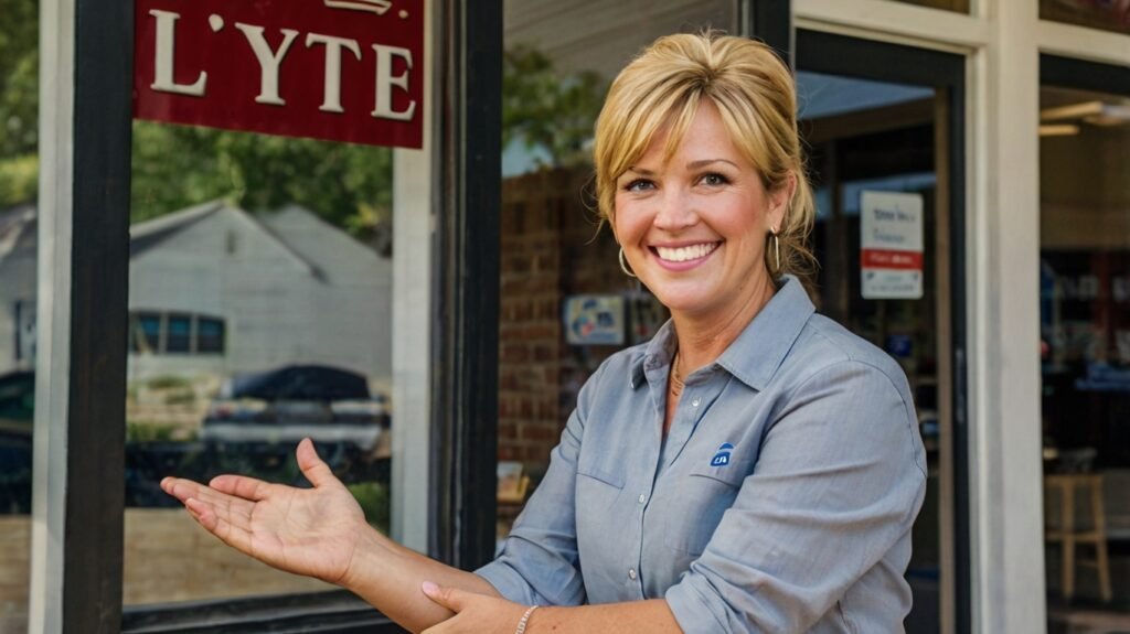 An image of a friendly Lytle Loans representative, smiling and greeting a customer at the storefront in Athens TN.