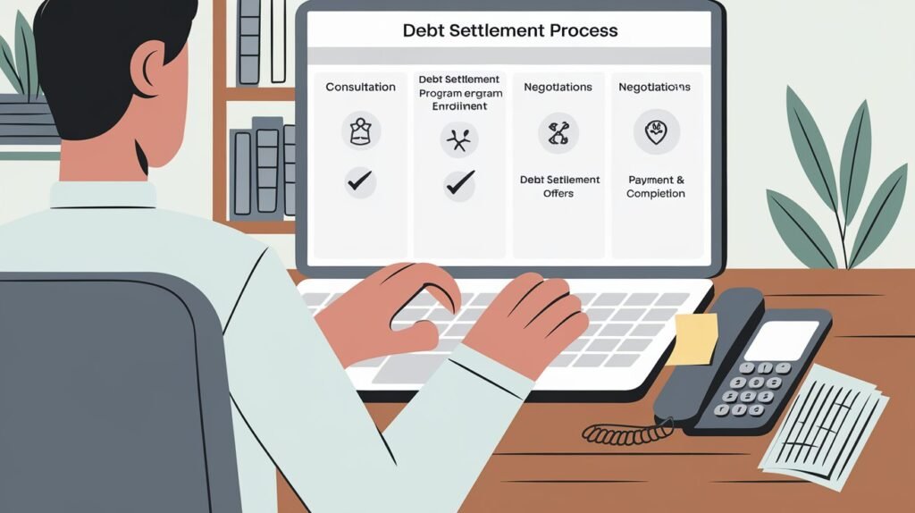 A person signing a debt settlement agreement, highlighting Accredited Debt Relief's negotiation with creditors.