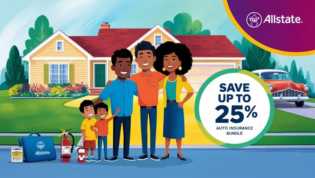 Homeowners can save up to 25% on Allstate home insurance by bundling with auto insurance and taking advantage of loyalty discounts.