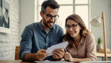 A smiling couple of using Achieve Loans to pay off debt.