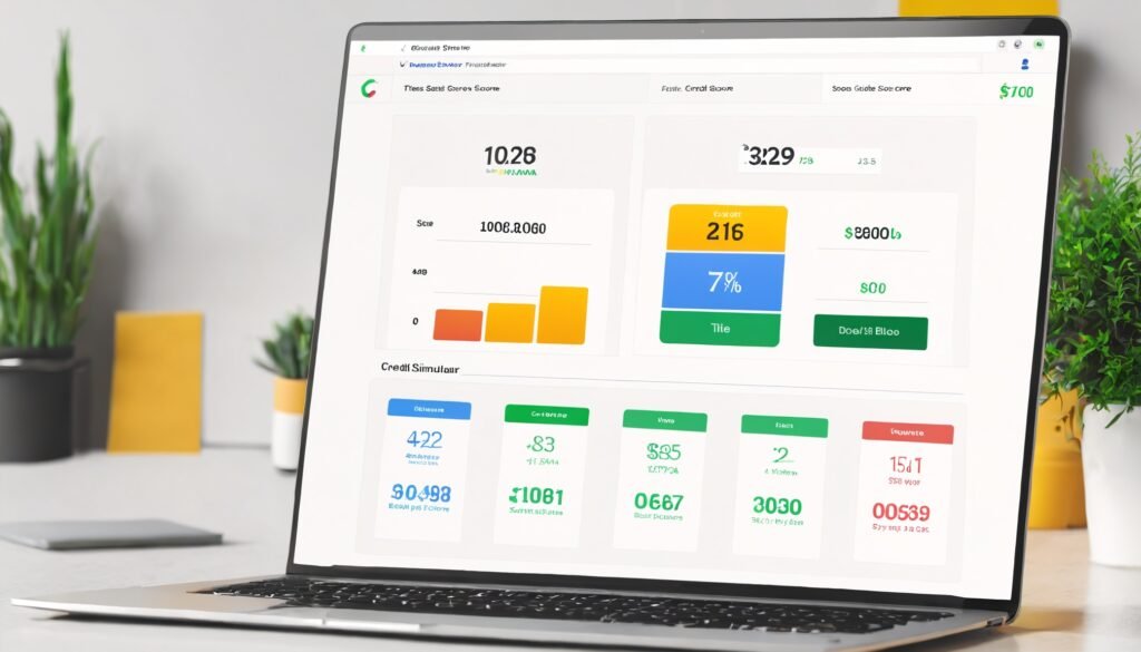 Credit Karma Score Simulator tool demonstrating how credit card balances affect credit scores.